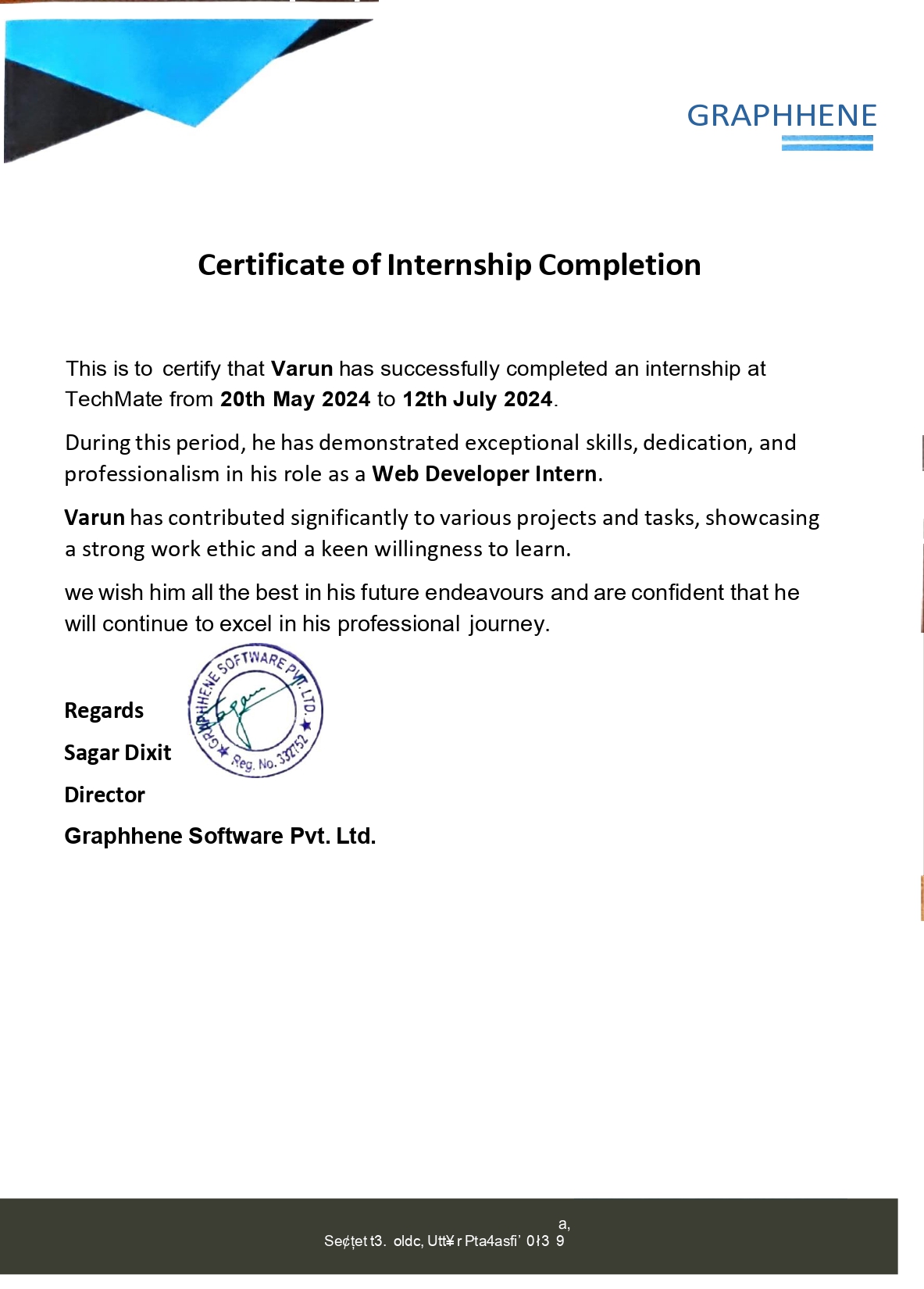 Internship Certificate